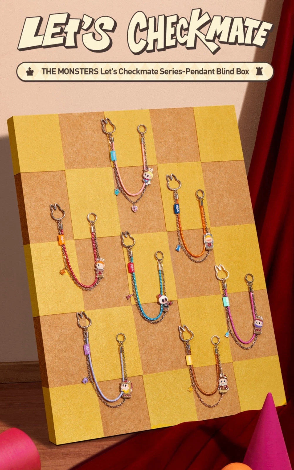 labubu let's checkmate pendant